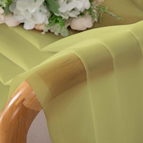 Image of Chyhomenyc Lemon Sheer Curtains 30 inch Length 2 Panels, Light Filtering Voile Rod Pocket Short Window Curtians for Bathroom Living Room Farmhouse Small Windows, 42Wx30L inches