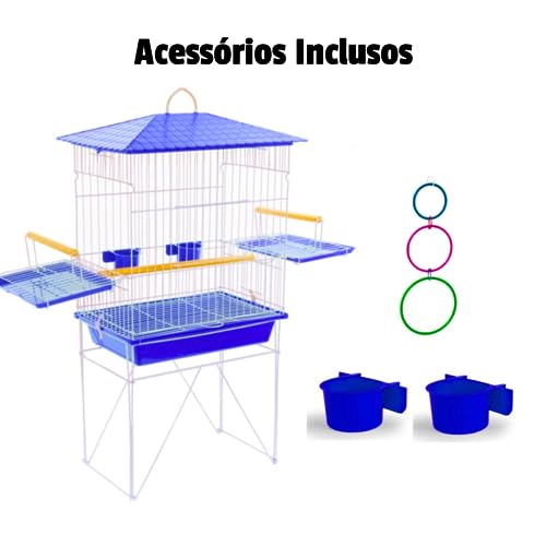 Viveiro Gaiola Calopsita Mansa Epóxi Agapornis Aves Mansas Vivo Pet (Vermelho)