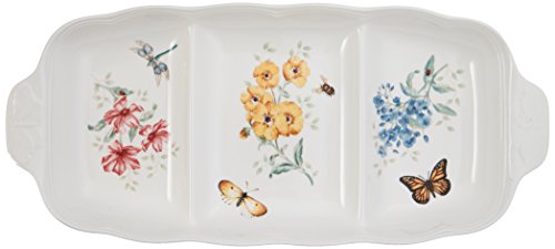 Lenox Butterfly Meadow 3 Part Divided Serving Tray, 2.30 Lb #TOP1
