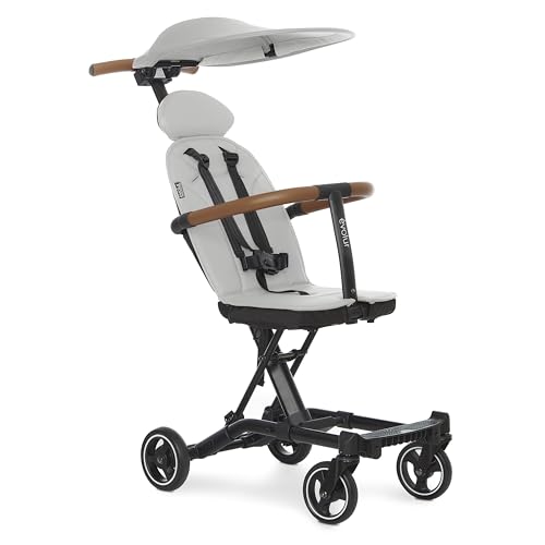 evolur Cruise Rider Stroller with Canopy, Lightweight Umbrella Stroller with Compact Fold, Easy to Carry Travel Stroller - Koala Gray