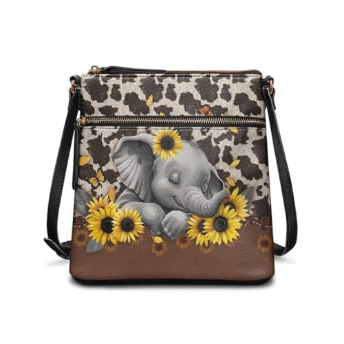 Image of Leather Women Crossbody Hobo Bag Satchel Purse Handbag with Adjustable Shoulder Strap and Zipper Pockets