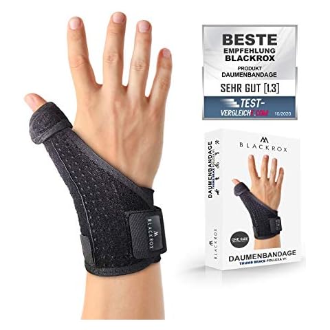 BLACKROX Pollexa V1 Thumb Support for Right & Left Arthritis Thumb Splint Tendonitis One Size Strains Arthritis CMC Joint Thumb Wrist Bandage (Black) Cover