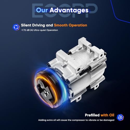 Image of ECCPP AC Compressor with Clutch 1992-2002 for Ford Escort 1.9L 2.0L | 1992-1999 for Mercury Tracer 1.9L 2.0L AC Compressor Rapid Cooling