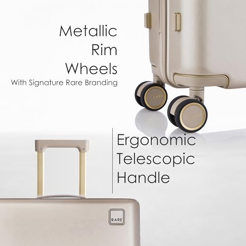 Image of Rare Tony Large Size Beige Hard Trolley Bag Polycarbonate Antiscratch Travel Suitcase with 8 Silent Wheels and a Sturdy TSA Lock - Luggage for Men & Women