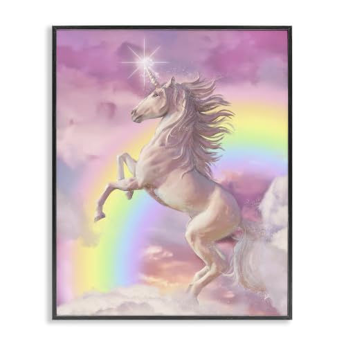 Dazzling Unicorn Fantasy Rainbow Clouds, 11 x 14 Inch Framed Giclée Print
