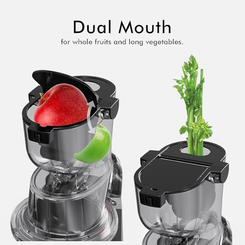 Image of SiFENE Cold Press Juicer Machines, Big Mouth 83mm Opening Whole Slow Masticating Juicer, High Yield, Non-BPA (Gray)