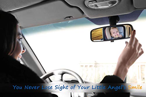 Facekyo Back Seat Baby Mirror | Wide Crystal Clear View | Rear Facing Car Seat Mirror | Shatterproof | Easy To Install | Keep An Eye On Your Baby While Driving #TOP1