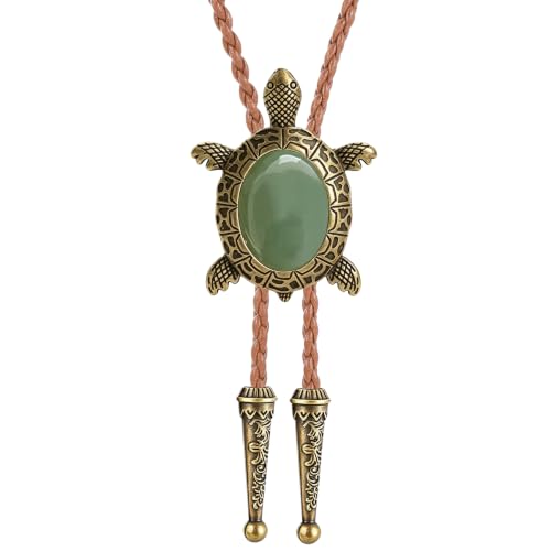 Image of Jeilwiy Bolo Tie for Men Western Cowboy Tie Necklace Gold Bolo Tie Leather Necktie Halloween Tie Accessories for Women