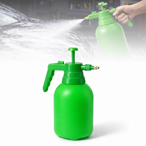 Image of MIKANIX Manual Pressure Spray Bottle for Gardening & Cleaning | Hand Pump Water Sprayer with Adjustable Nozzle | Multipurpose Plant Mister for Indoor & Outdoor (2L, Green)