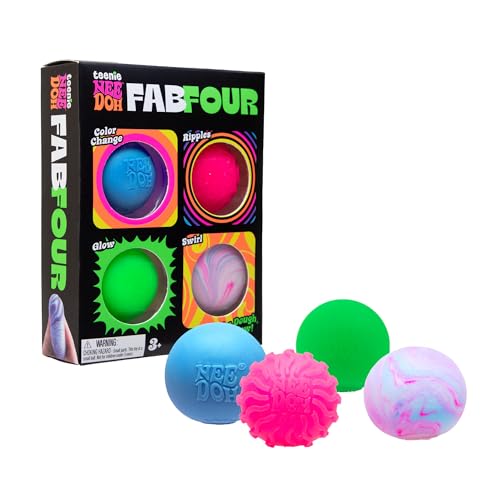 Schylling NeeDoh Teenie Fab Four Needoh 4 Pack - Sensory Squeeze Toy - 1.5" in Diameter - Colors May Vary image 8