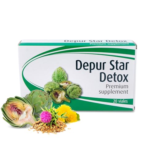 Espadiet Depur Star Detox – Desintoxicación del Organismo – Salud Hepática – Dietas Depurativas - Con Rábano negro, Alcachofera, Diente de león, Cardo Mariano, Desmodium, Colina – 20 Viales de 10ml