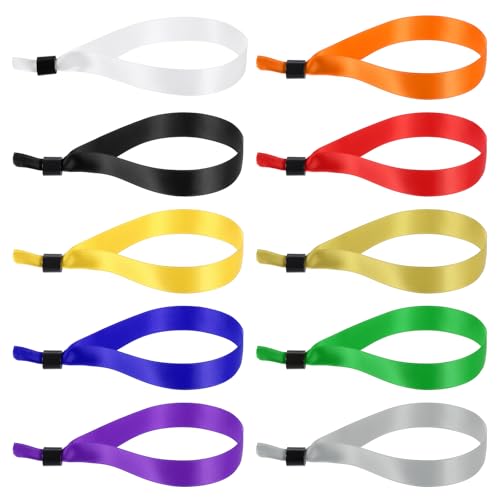 PATIKIL 100Pcs Bracelets de Poignet Jetables en Tissu Réglables Bracelets d'Événement Multicolores