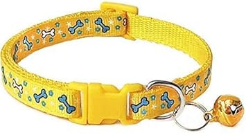 RvPaws Dog Collar | Puppies Collar | Cat Collar Small Printed Adjustable Cat Everyday Collar 10 MM, 18-30 cm (Yellow)