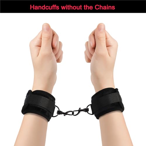 Image of Blindfold and Faux-Fur-Lined Handcuffs Set, Temptation Soft Bondage Restraints Kit Sex Toys for Adults (2 Piece)