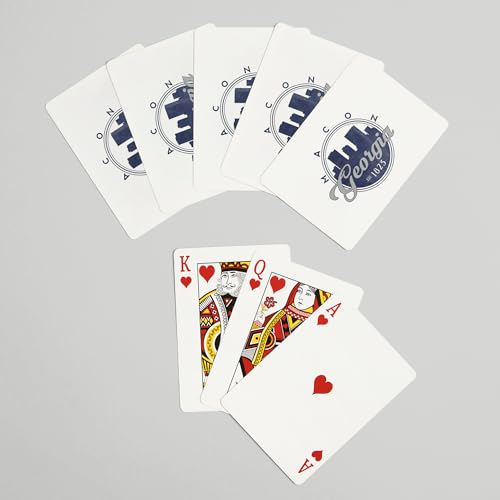 Baraja de cartas Macon Georgia, 52 cartas tamaño póker miniatura 7