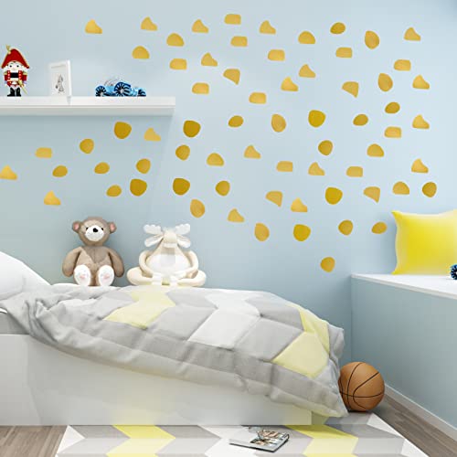 500 Pcs Gold Wall Decals,Irregular Polka Dots Wall Sticker Boho Wall Decals Modern Minimalist Geometric Wall Stickers Removable Peel And Stick Wall Stickers For Nursery Bedroom Living Room Decor #TOP3