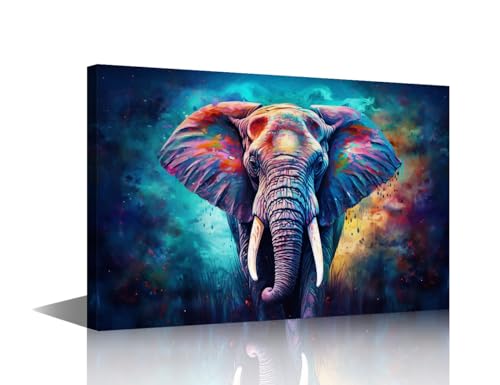 Impression murale éléphant coloré pour décorer le salon