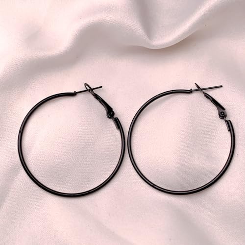 Image of I Jewels Stylish Classic Round Hoop Earring Lightweight Everyday Wear Earrings for Women