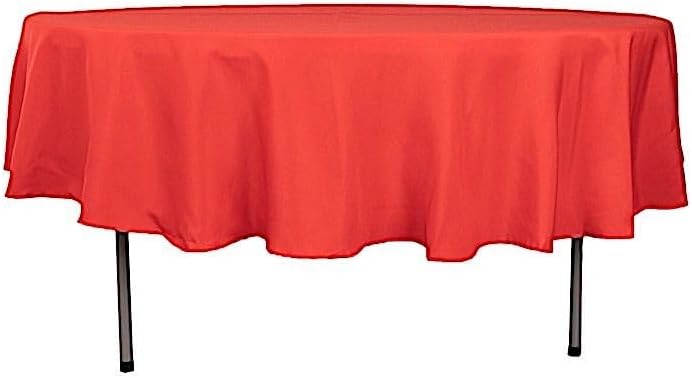 Balsa Circle Mantel redondo rojo de poliéster de 90 pulgadas para bodas, fiestas, banquetes, recepciones, eventos, cocina, comedor