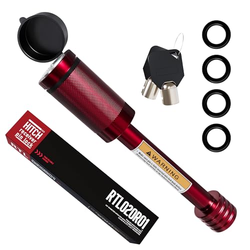 Image of RETRUE Trailer Locking Hitch Pin, 5 /8 inch Pin, Fit 2 inch & 2-1 /2 inch Receiver, Red