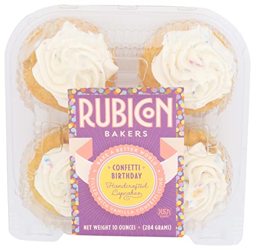 RUBICON BAKERY Confetti Birthday Cupcakes 4Count, 10 OZ
