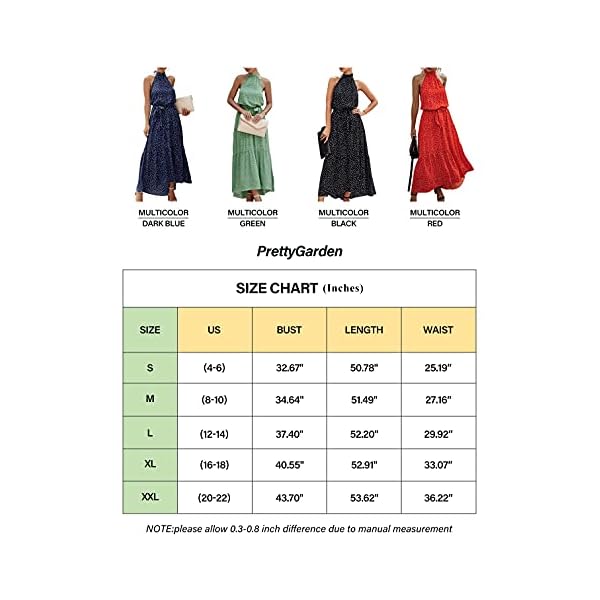 PRETTYGARDEN-Womens-Casual-Halter-Neck-Sleeveless-Floral-Long-Maxi-Dress-Backless-Loose-Ruffle-Sundress-with-Belt PRETTYGARDEN Women’s Casual Halter Neck Sleeveless Floral Long Maxi Dress Backless Loose Ruffle Sundress with Belt (Black,Medium)