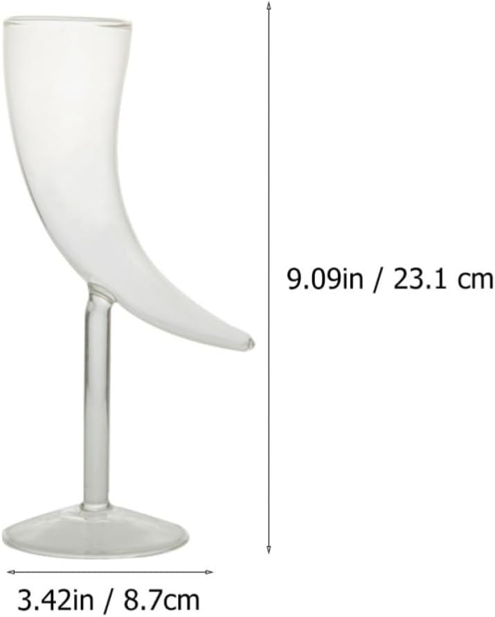 Glass Martini Glass Goblet, Crescent Moon Shaped Glassware for Cocktails