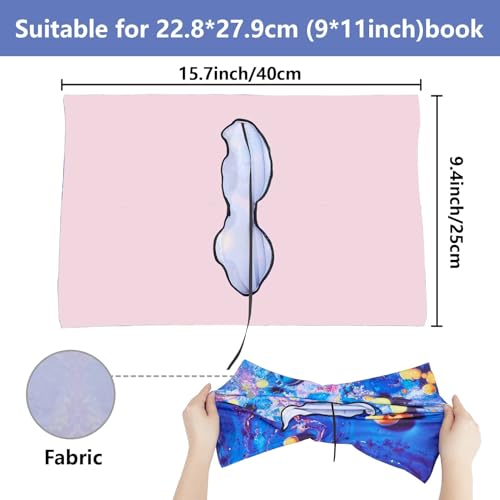 CRASPIRE Butterfly Flower Stretchable Book Cover Washable Pink Reusable Nylon Cloth Elastic Covers Protector for Hardcover Paperbacks Book Lovers Gift Notebook Teacher Textbook - Image 3