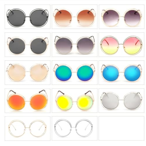 Lunettes de soleil rondes pour masquer la fatigue des yeux - 5