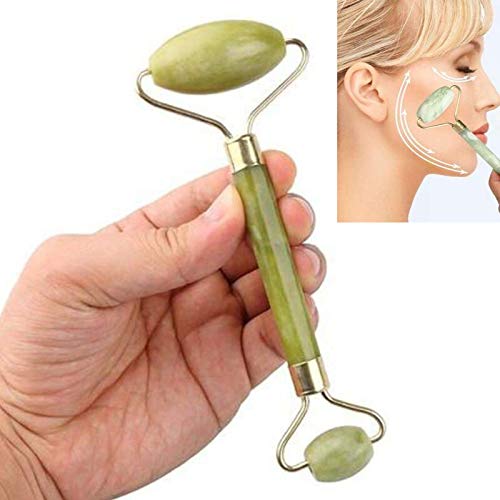 Rolo Facial de Jade Natural, Massageador Facial de Pedra, Ilumina e Rejuvenesce a Pele.