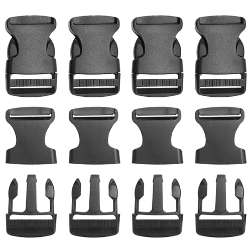 Yosawo Lot de 10 boucles à double face - Fermeture à clic - En plastique - Fermeture à clip - Fermeture à clip - Boucle enfichable - Boucle de rechange - Pour sac à dos (K-32 mm)