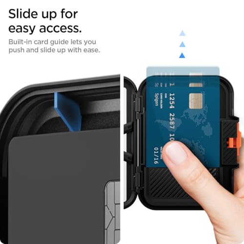 Image of Spigen Lock Fit (Magfit) Magnetic Card Holder up to 6 Cards, Unisex Hardshell Magsafe & Pixelsnap Wallet Case Compatible with iPhone 17 /16 /15 /14 /13 /12 Models, Pixel 10 Series - Black