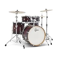 18x22 Bass Drum, 7x10 , 8x12 Rack Toms, 16x16 Floor Tom, 5.5x14 Snare Drum 7 Ply Maple 30 Degree Bearing Edge Triple Flanged Hoops Remo Drumheads