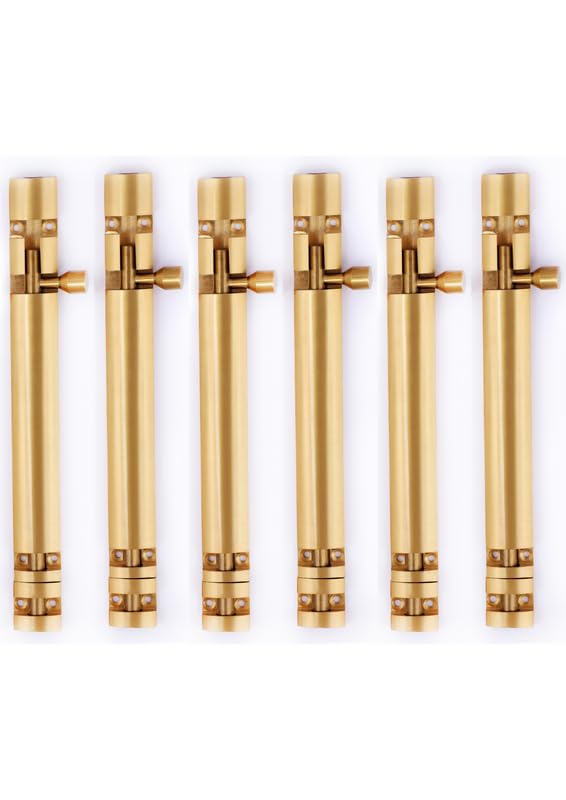 Image of Premium Heavy Aluminium 8 Inch Tower Bolt | Door Stopper | Door Lock Latch for Home, Office Doors,Main Doors,Windows | kundi | chitakni | Chitkini(Gold Finish)(Pack of 6)