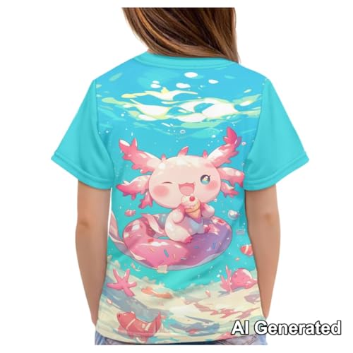 Image of Xhuibop Kids Tshirts Girls Boys 3-16 Years Summer Clothes for Teens Loose Fitting Tops