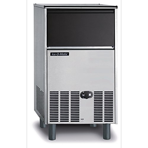 Ice-O-Matic Thimble Ice Maker 46kg Output ICEU106P Output: 46kg/ 24hr. 22kg Storage Dimensions 912(H)x 467(W)x 570(D)mm Weight 46kg