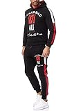 Code47 Herren Jogginganzug Trainingsanzug Sportanzug Boxen Ali Modell 3462 Schwarz XL