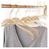 Perchas Madera Percha de Madera Maciza Antideslizante for secar Ropa, Pantalones, Vestidos, Organizador Almacenamiento(5PCS-42CM)