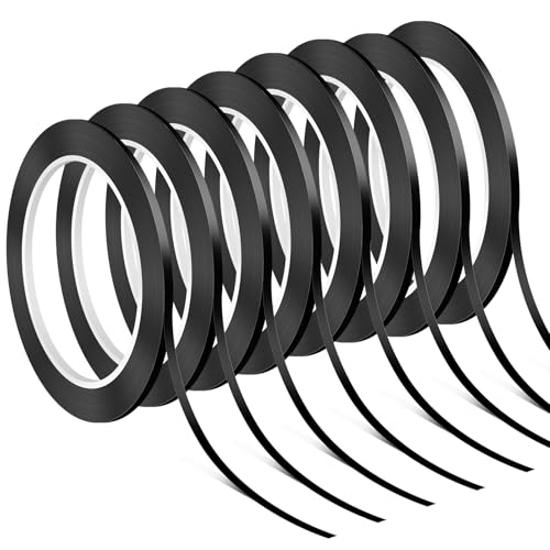 8 Rolls Whiteboard Tape, 3mm 1/8 Inch Pinstripe Tape, Black