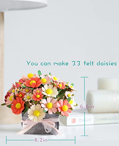 Image of BAZIMA DIY Felt Flower Art Craft Kit, DIY Daisy Bouquet Kit, Floral Gifts, Beginner Craft Kit, Arrange Pre-Cut Flowers and Foliage