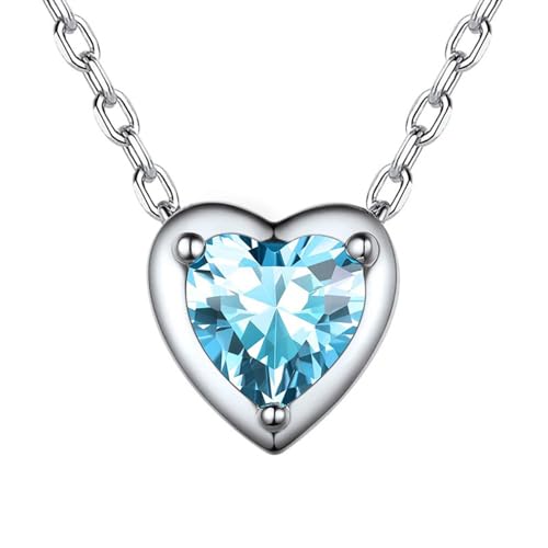 Colar com pingente de coração para mulheres, banhado a prata, colar de corrente de zircônia cúbica, ajustável, moderno, delicado, simples, minimalista, joia de strass para presente, one size, Liga de