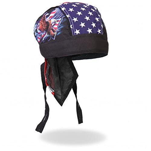 Authentic Bikers Headwraps, FLAG & EAGLE - Micro-Fiber & Mesh Lining HEADWRAP