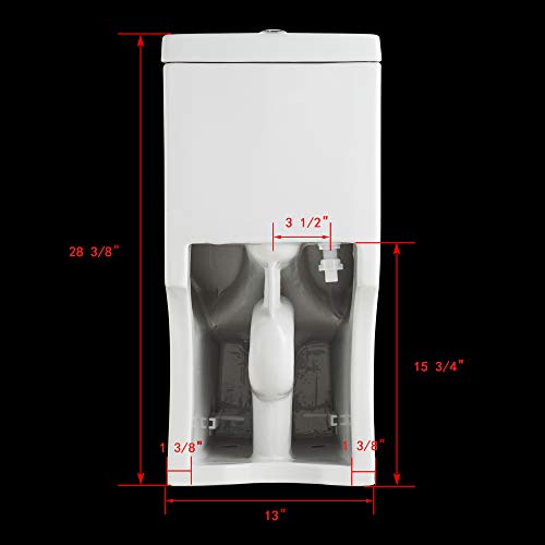 Deervalley Dv-1F52812 Modern Small One-Piece Toilet, Compact Bathroom Tiny Mini Commode Water Closet Dual Flush Concealed (White) #TOP5