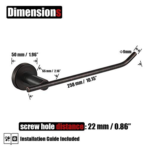 Jqk Hand Towel Bar Oil Rubbed Bronze, Stainless Steel Towel Ring For Bathroom, 9 Inch Necklace Holder Wall Mount Right Hand, Tr100-Orb #TOP1