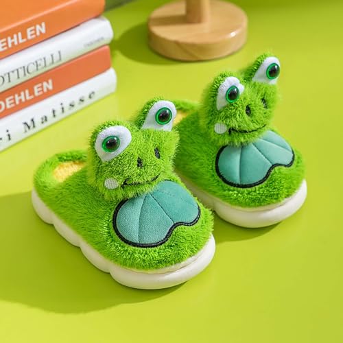 Frog Slippers Toddler House Slippers Boys Girls Plush Fuzzy Animal Slippers Kids Winter Indoor Household Shoes3