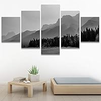 SIGNWIN 5 Panel Canvas Wall Art High Contrast Scenery for Home Decorations Ready to Hang - 60