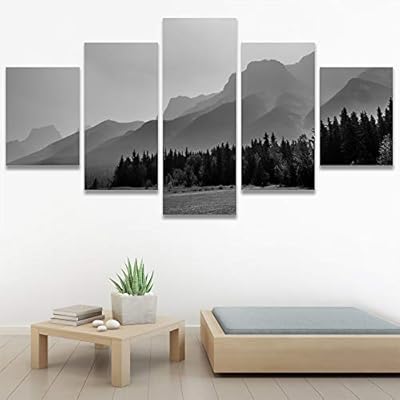 SIGNWIN 5 Panel Canvas Wall Art High Contrast...