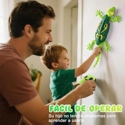 Yidoroye Gecko-Kletterroboter, Ferngesteuerter Gecko für Kinder, klettert an Wänden und Decken, LED-Augen,realistische Bewegungen, geeignet Jungen und Mädchen ab 3-8 Jahren