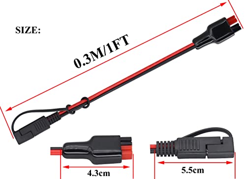 HCFeng 12AWG SAE to an-der-Son Cable Solar to SAE Extension Adapter with 1 SAE Polarity Reverse Solar Power Connector Kits for Go-al/Ze-ro Ye-ti/Su-ao-ki/Solar Generator [1Ft/30cm] - Thumbnail 2