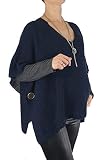 Mimosa Premaman Gravidanza Taglia Unica Poncho Capo a Maglia Collo a V qualità Premium con Bottoni Laterali con Un Sacchetto Regalo Gratuito (Taglia Unica, Navy)